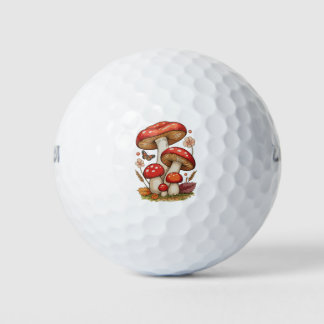 Mushrooms Cottagecore Sublimation Goblincore Golf Balls
