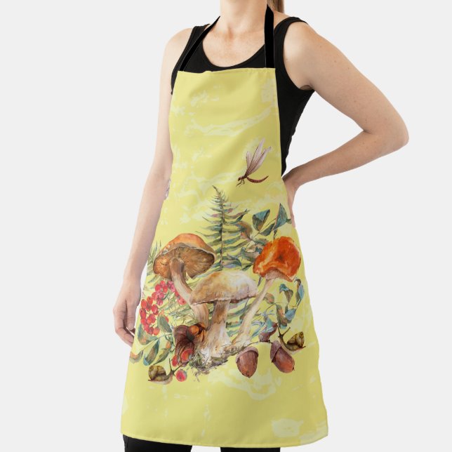 Mushrooms, Dragonflies, Moths & Snails Apron (Insitu)