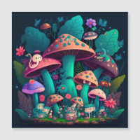 Mushrooms elfs  in the field   