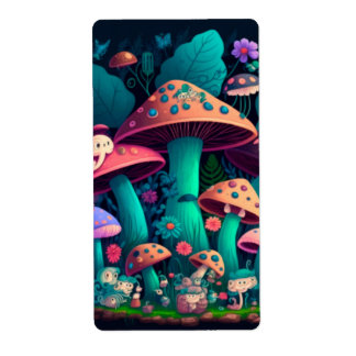 Mushrooms elfs in the field gift tags
