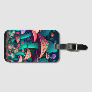 Mushrooms elfs in the field luggage tag