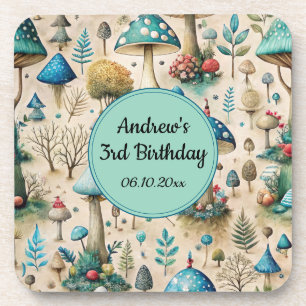 Mushrooms Fairyland Birthday Party Coaster