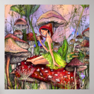 Mushrooms Fantasy Poster