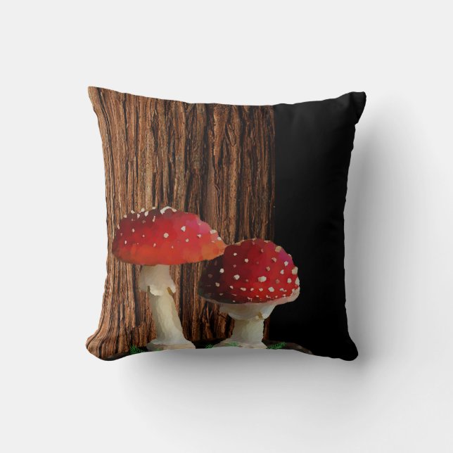 Mushrooms, Ferns and Tree Cushion (Front)
