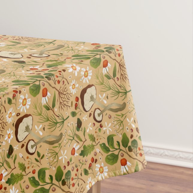 Mushrooms, Flowers and Foliage  Tablecloth (In Situ)