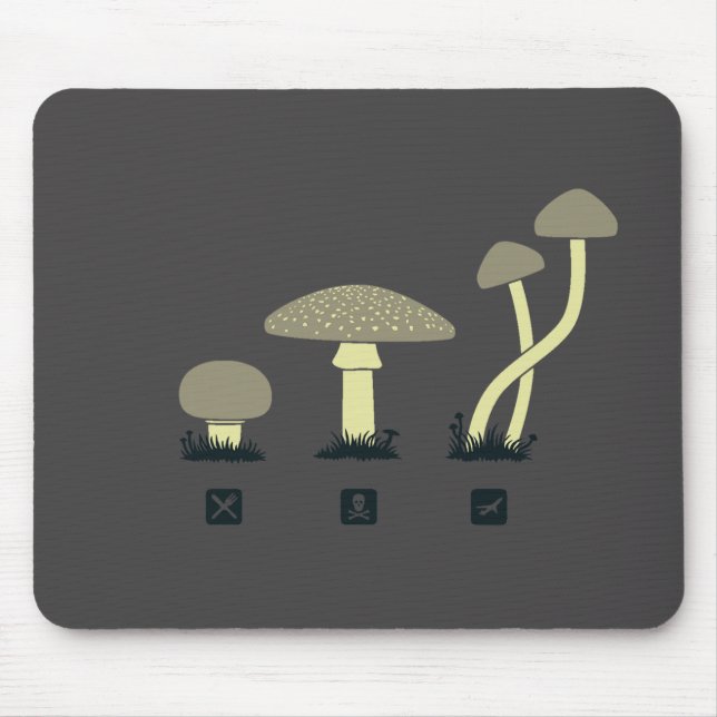 Mushrooms (food, poison, high) mouse pad (Front)