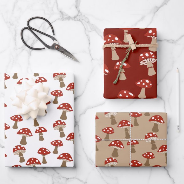 Mushrooms Gift Wrap Set (Front)