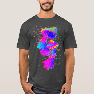 Mushrooms Glitch Psychedelic T-Shirt