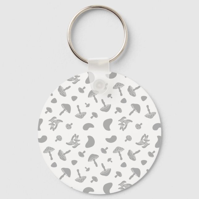Mushrooms Grey Key Ring (Front)