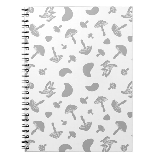 Mushrooms Grey Notebook (Front)