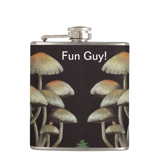 Mushrooms Hip Flask (Front)
