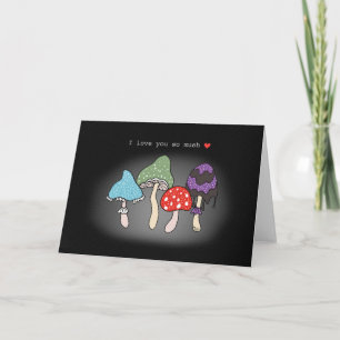 Mushrooms I love you very mush funny anniversary Card