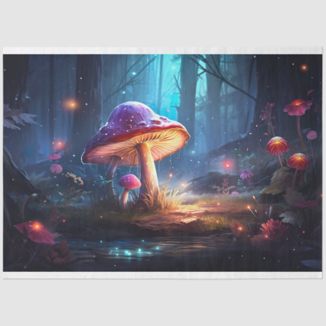 Mushrooms in Forest 5 Decoupage Paper (Front)