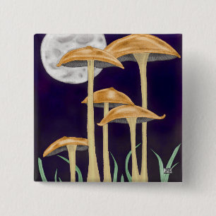 Mushrooms In Moonlight 15 Cm Square Badge
