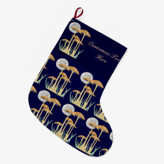 Mushrooms In Moonlight Large Christmas Stocking