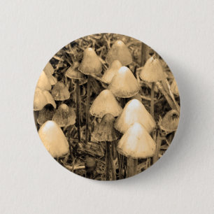 Mushrooms in Sepia 6 Cm Round Badge
