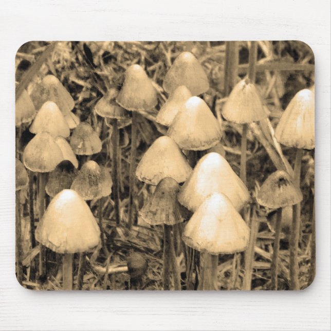 Mushrooms in Sepia Mouse Pad (Front)