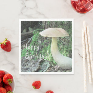 Mushrooms in the Forest Birthday Napkin