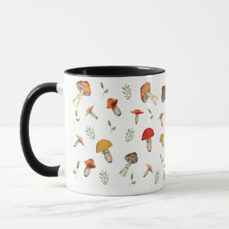 Mushrooms in watercolor mug