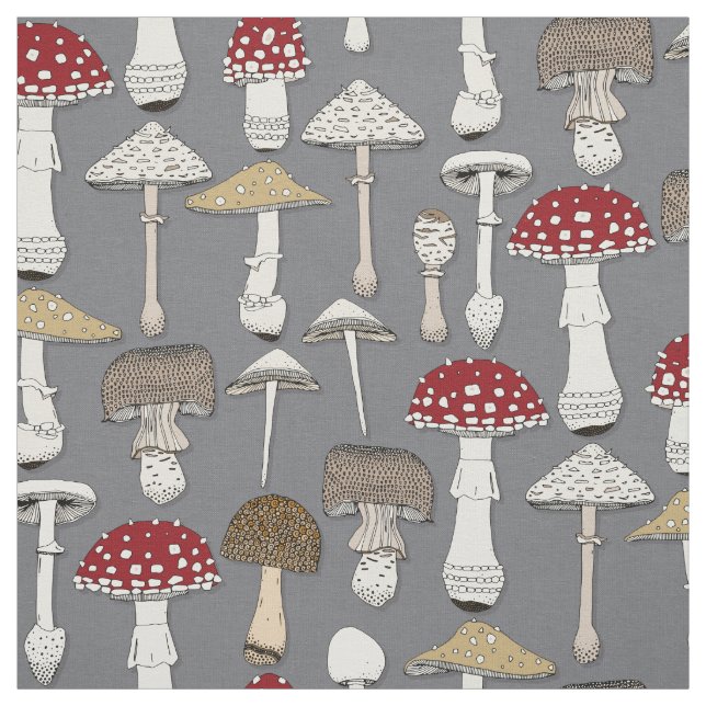 mushrooms iron fabric (Swatch)