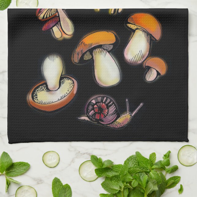 Mushrooms  kitchen towel (Folded)