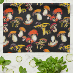 Mushrooms kitchen towel