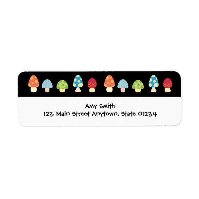 Mushrooms Label Blank Return Address Label (Front)