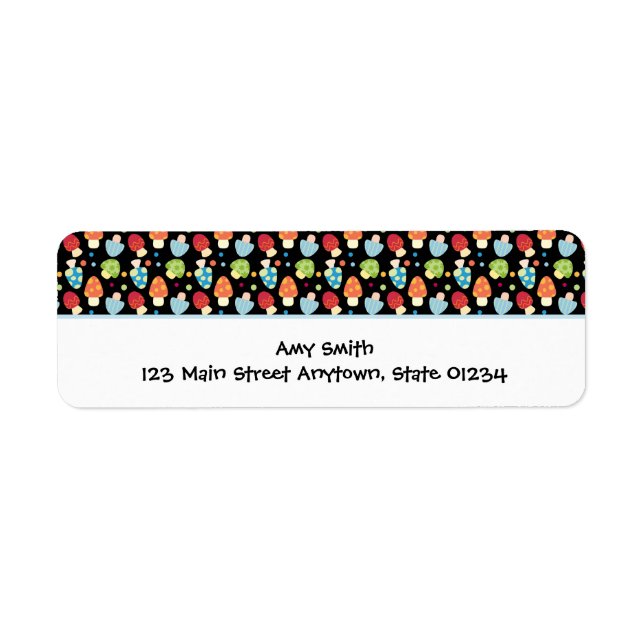Mushrooms Label Blank Return Address Label (Front)