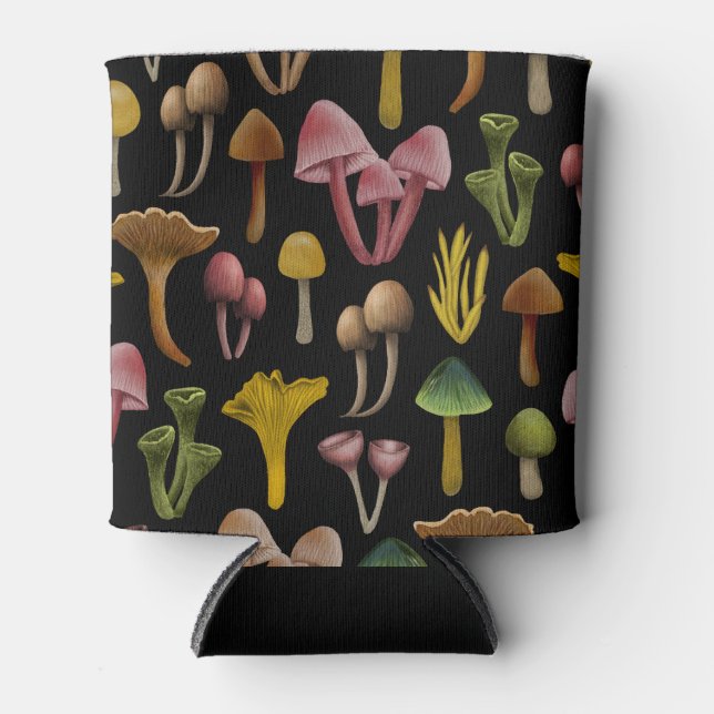 Mushrooms, Lichen & Colourful Fungi Can Cooler (Front)