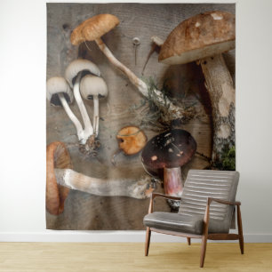Mushrooms  Love Fungi Tapestry