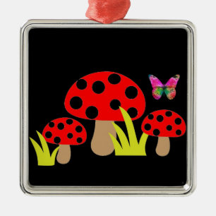 Mushrooms Metal Ornament