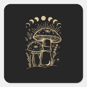 Mushrooms & Minimalism Cottage  Aesthetic Goblinco Square Sticker