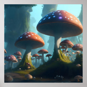 Mushrooms, Nature, Concept Art Poster