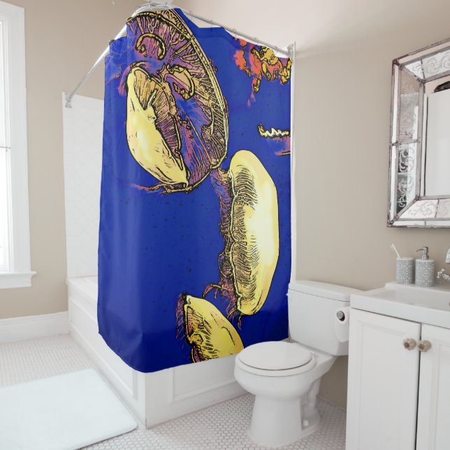 Mushrooms of the Sea - Jellyfish Shower Curtain (In Situ)