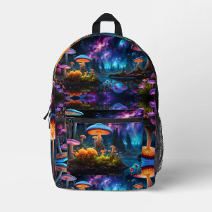 Mushrooms on an Alien Planet Printed Backpack