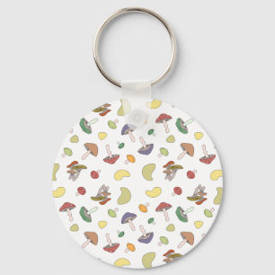 Mushrooms Pastel Key Ring