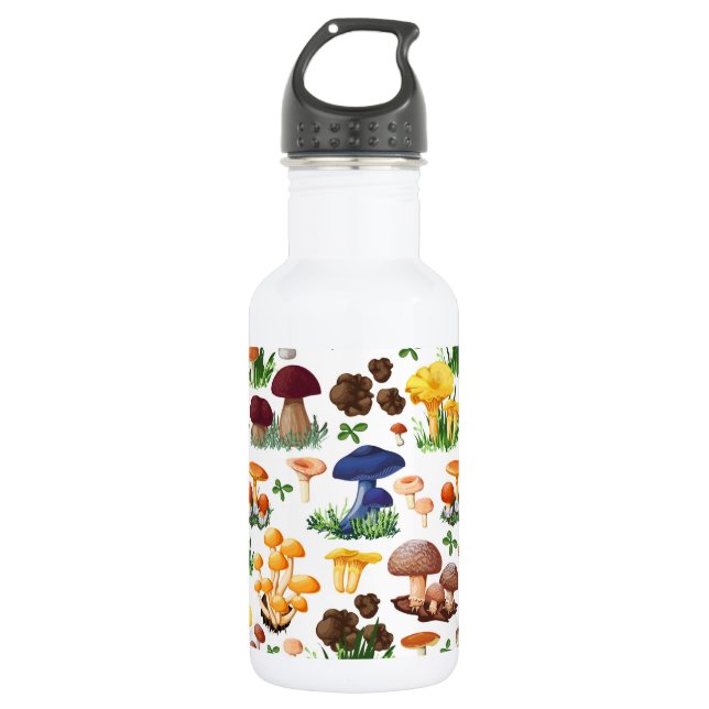 Mushrooms Pattern 532 Ml Water Bottle (Front)