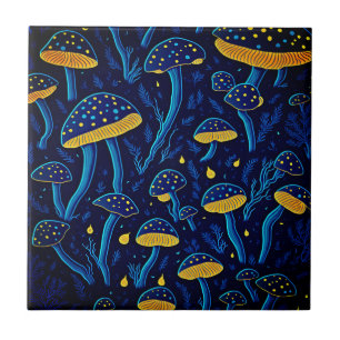 Mushrooms Pattern Ceramic Tile