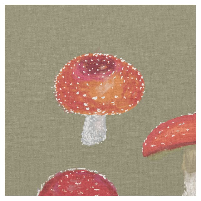 Mushrooms Pattern Fabric (Close Up)