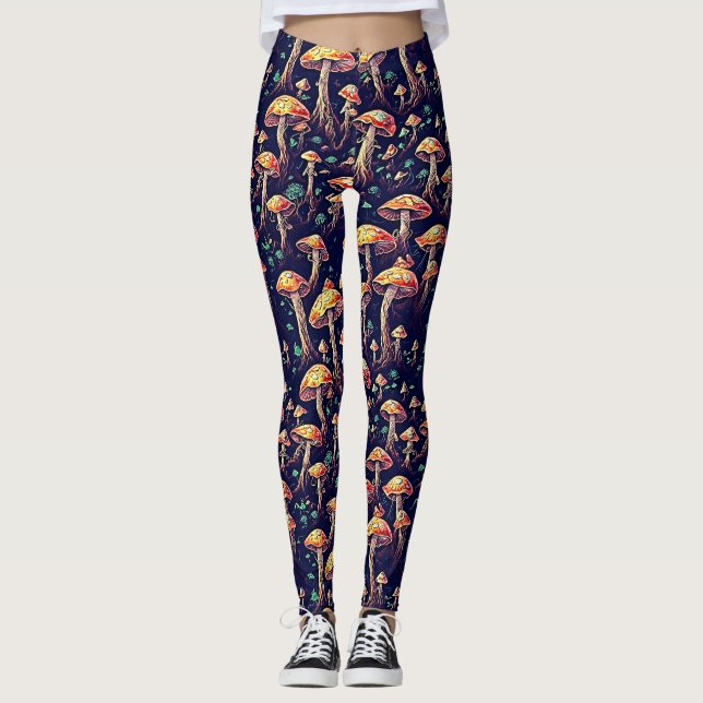 Mushrooms Pattern Leggings (Front)