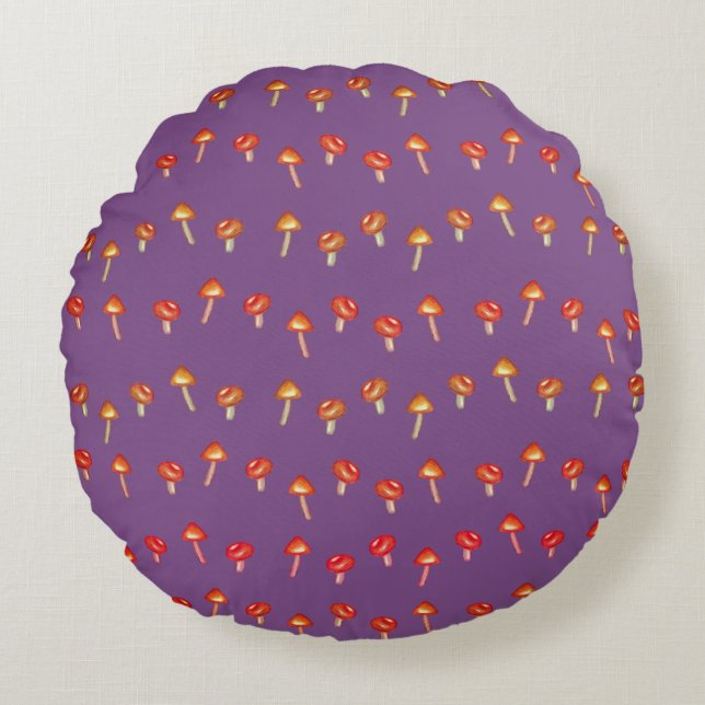 Mushrooms Pattern   Round Pillow (Front)