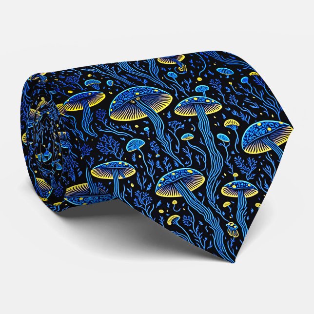 Mushrooms Pattern Tie (Rolled)