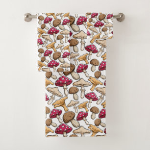 Mushrooms Pattern towel set