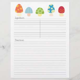 Mushrooms  Recipe Letterhead