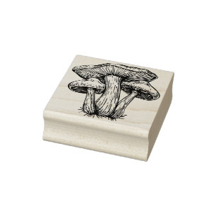 Mushrooms Rubber Stamp