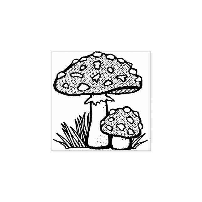 Mushrooms Rubber Stamp (Imprint)