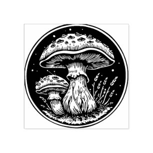 Mushrooms Rubber Stamp