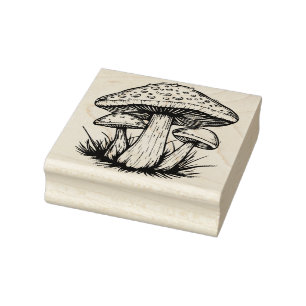 Mushrooms Rubber Stamp