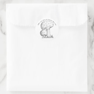Mushrooms Sketch Classic Round Sticker
