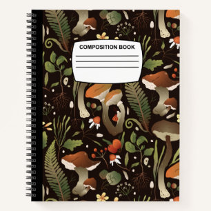 Mushrooms Spiral Composition Notebook